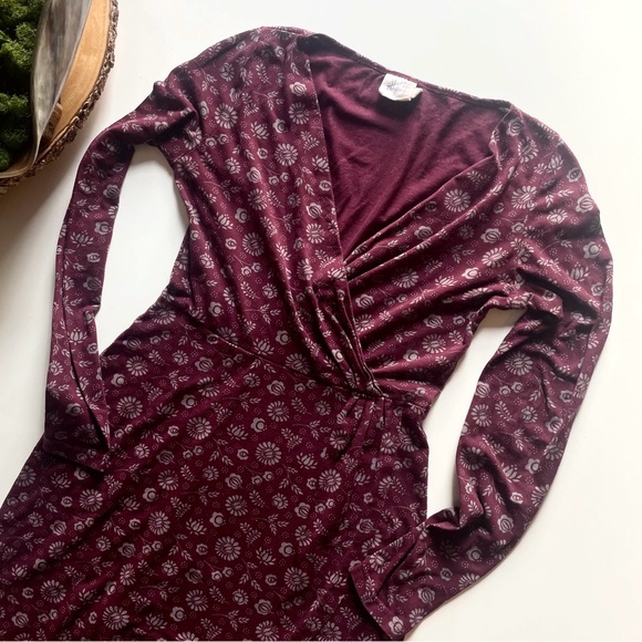 Mata Traders Fair Trade Organic Long Sleeve Wrap Dress | Size Small - Picture 2 of 10